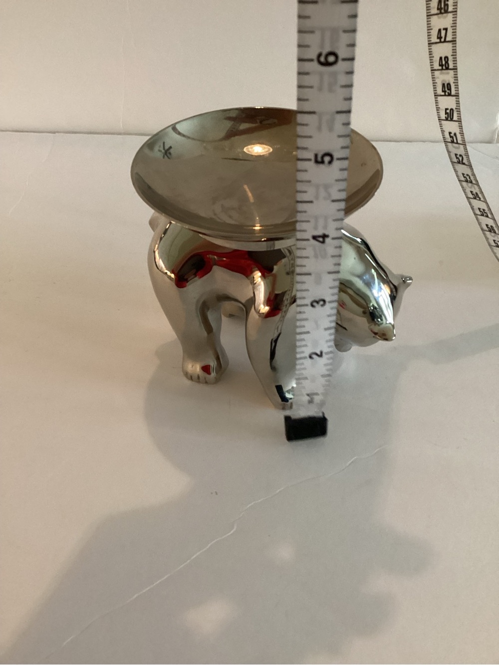 Vintage Restoration Hardware Polar Bear Candle Holder Silver Plate - Picture 10 of 11